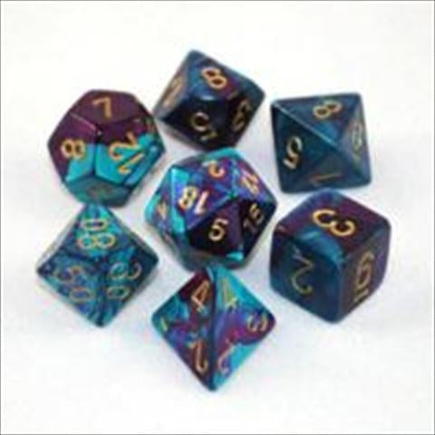 Chessex CHX26449 Dice, Gemini Purple-Teal/Gold, One Size