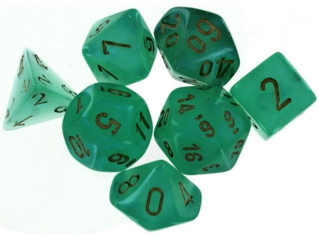 Borealis Light Green/Gold Luminary Polyhedral 7-Die Set