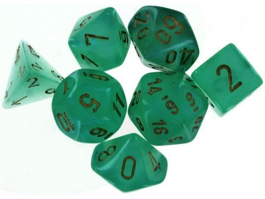 Borealis Light Green/Gold Luminary Polyhedral 7-Die Set