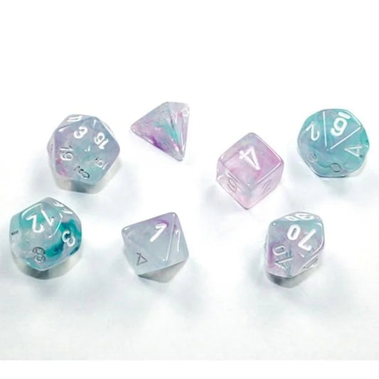 CHX20545 Cube Mini Nebula Dice, Wisteria & White