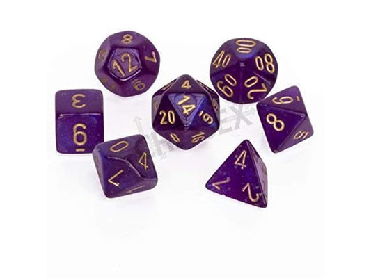 Borealis Royal Purple/Gold Luminary Polyhedral 7-Die Set