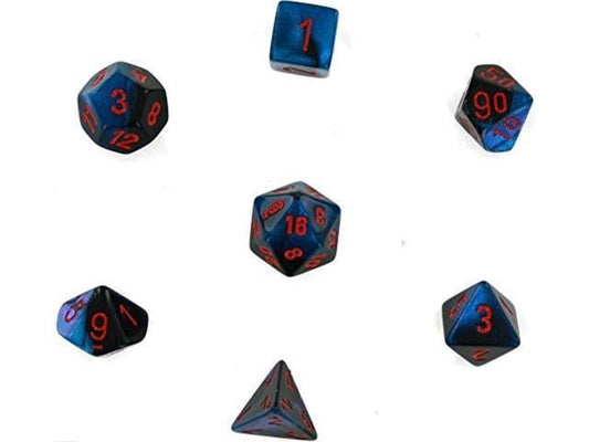 Chessex CHX26458 Dice-Gemini Black-Starlight/Red Set